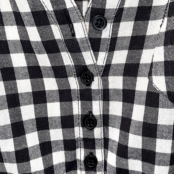 H&M BLK/WHITE CHECKERED SH SLV DRESS SZ 38 - Picture 7 of 14